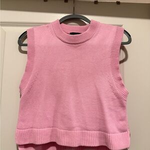 Pink Sleeveless Knit Top